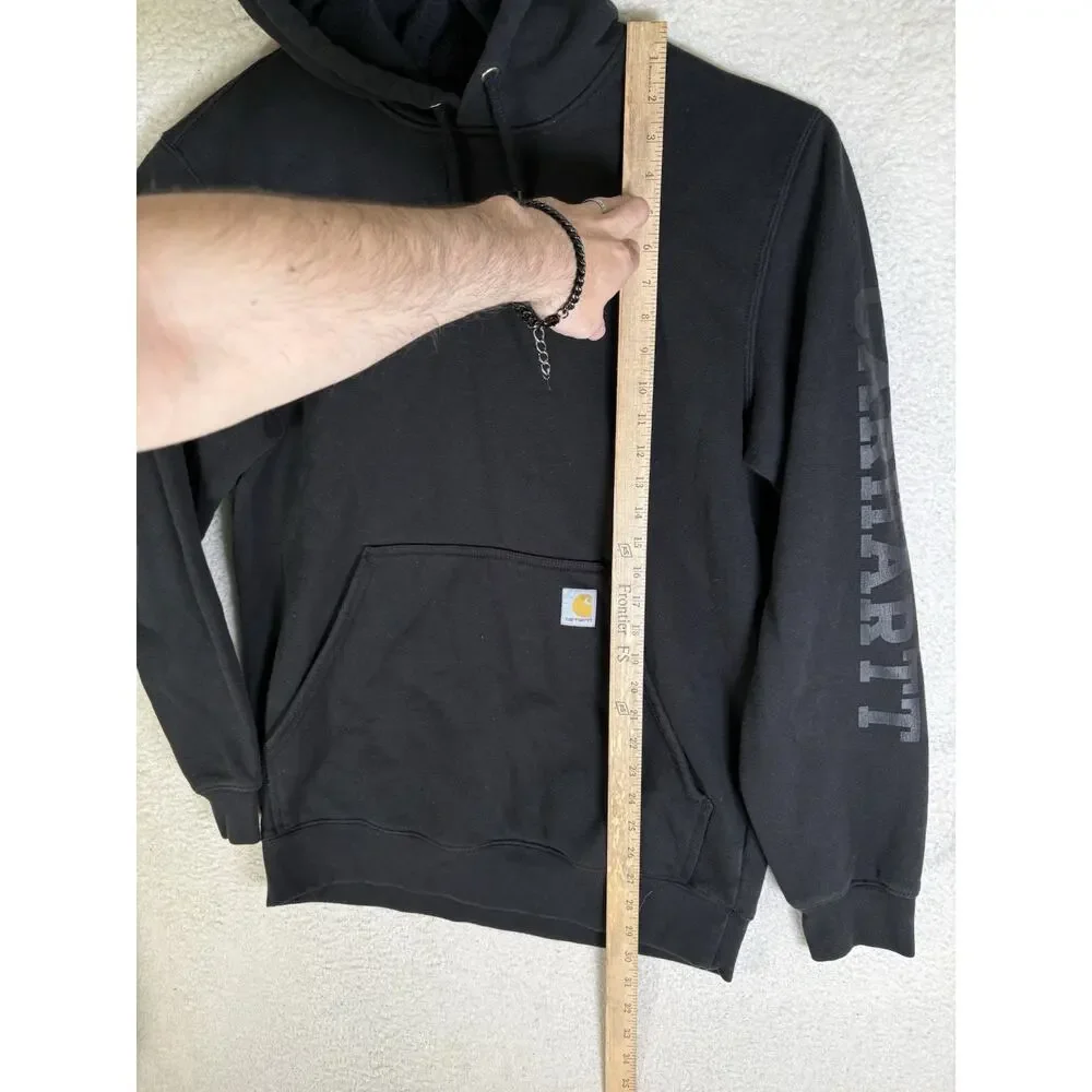 Carhartt Hoodie Sweatshirt Mens Medium Black Rain Defender Midweight Loose Fit